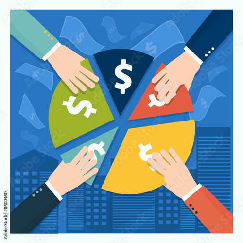 Cuadros en Lienzo Business shareholder concept in flat style. Vector illustation