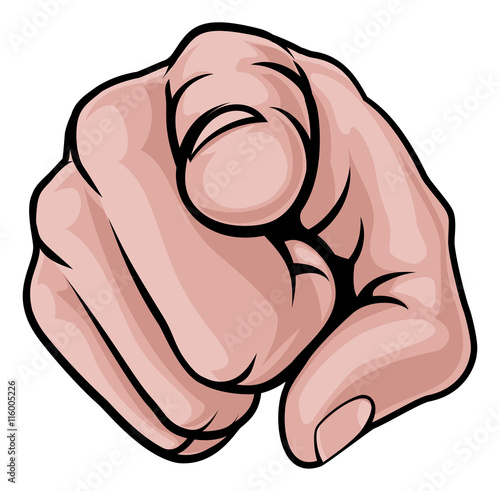 Finger Pointing Cartoon Hand