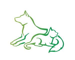 Wall Mural - Modern Pet Logo - Dog And Cat Trainer Symbol