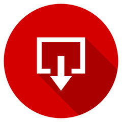 Poster - Flat design red round exit vector icon