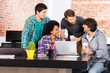 © mast3r - People office diverse mix race group businesspeople laughing