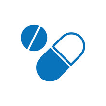 Pill Tablet Icon On White Background