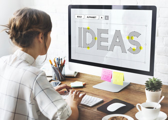 Wall Mural - create creative ideas thinking thoughts concept