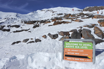 Sign on Mount Ruapehu summet