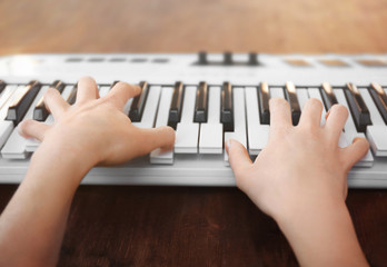 Sticker - Man playing on synthesizer closeup