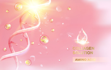 Scince illustration of a DNA molecule. Organic cosmetic and skin care cream. Vector illustration.