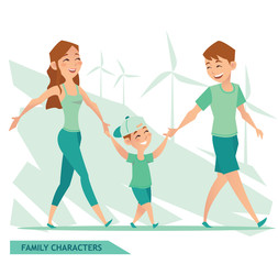 Wall Mural - FAMILY CHARACTERS design