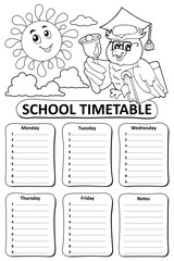 Poster - Black and white school timetable theme 8