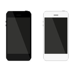 Set which consists of black and white phone