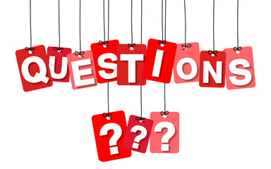 Wall Mural - Vector colorful hanging cardboard. Tags - questions