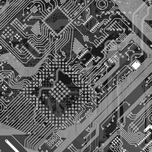 Printed Monochrome Industrial Circuit Board Texture