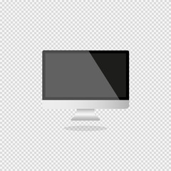 Wall Mural - computer with a dark display on a gray background