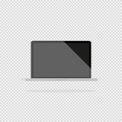 Wall Mural - laptop with a dark display on a gray background