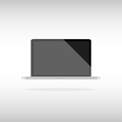 Wall Mural - laptop with a dark display on a white gray background