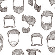 Man hairstyle. Set of hand-drawn sketches. Vector Illustration.