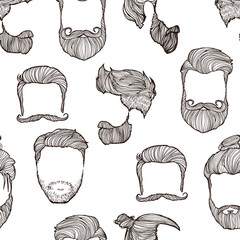 Wall Mural - Man hairstyle. Set of hand-drawn sketches. Vector Illustration.