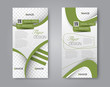 © Natalie Adams - Vector flyer and leaflet design. Set of two side brochure templates. Green color.