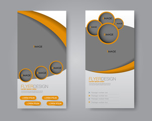 Wall Mural - Vector flyer and leaflet design. Set of two side brochure templates. Orange color.