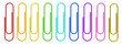 Colored Paper Clips closeup, 3D rendering