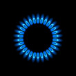 Gas burners, blue flame, vector background