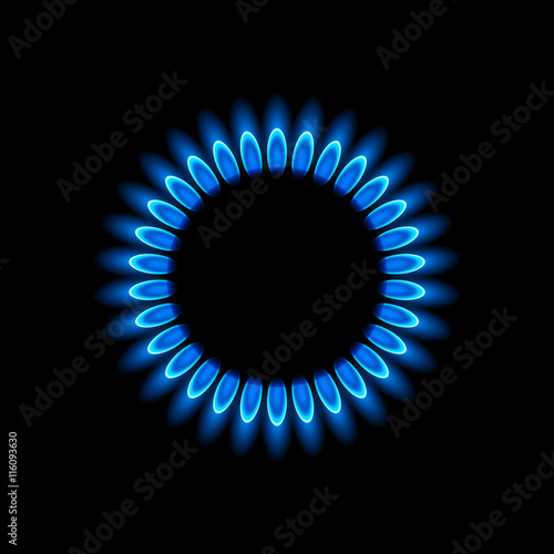 Fotografie, Obraz Gas burners, blue flame, vector background
