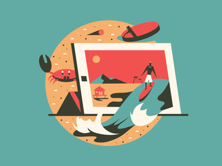 Wall Mural - freelance concept flat style