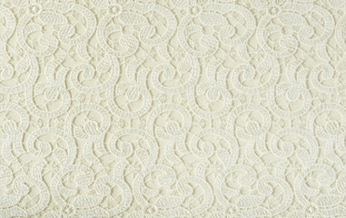 Wall Mural - Closeup of white embroidered lace texture