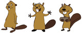Fototapeta Pokój dzieciecy - Beaver cartoon characters 