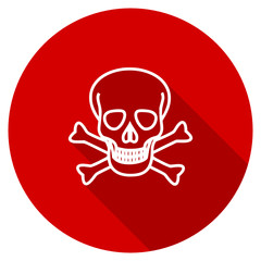 Fototapete - Flat design red round skull vector icon