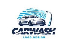 Logo Car Wash On Light Background.
