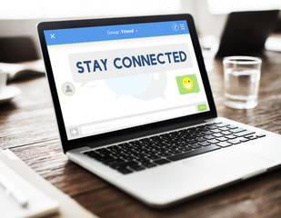 Wall Mural - social media stay connected concept