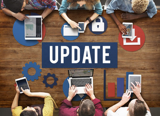 Poster - update technology word graphic concept
