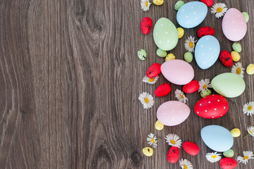 Wall Mural - Different color Easter eggs