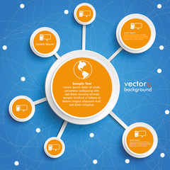 Sticker - Infographic Internet Networks Circles Blue Sky