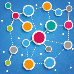 Sticker - Business Networks Circles Blue Sky