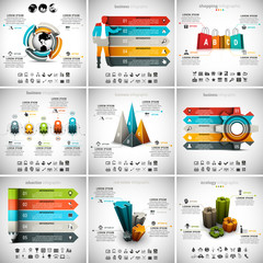Wall Mural - 9 in 1  Infographics Bundle