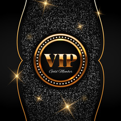 Wall Mural - Gold VIP vector illustration on shiny glitter background