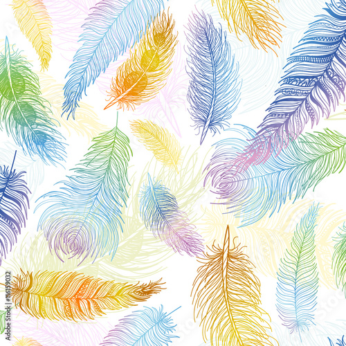 bezszwowy-wzor-recznie-rysowane-ptak-pior-zblizenie-na-bialym-tle-zestaw-styl-boho-ilustracji-wektorowych-eps10