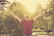 © Kitja - Hipster guy having fun in nature.