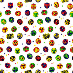 Wall Mural - Mexican wrestling. Seamless Pattern.