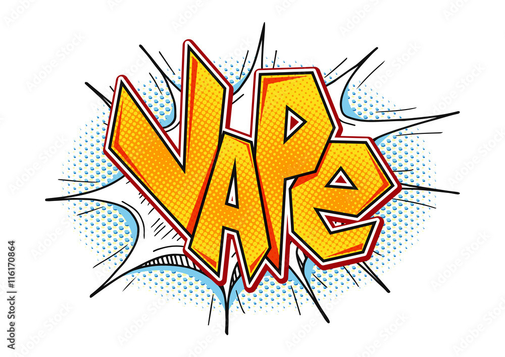 Vape word bubble in pop art comic style. Vector Vape lettering isolated on  white background. Modern E-cigarette smoking concept. Stock Vector | Adobe  Stock