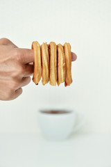 Sticker - churros con chocolate, a typical Spanish sweet snack