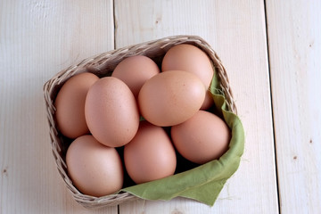 egg on wooden background