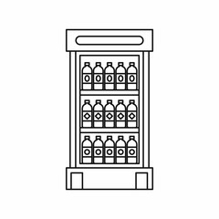 Canvas Print - fridge with refreshments drinks icon in outline style isolated vector illustration