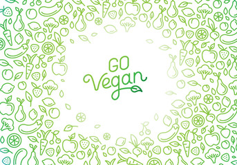 Go vegan - motivational poster or banner with hand-lettering