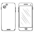 © nikiteev - Vector Set of Smartphones. Back and Front View.