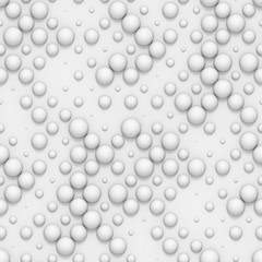 Wall Mural - seamless pattern made of white spheres in different sizes