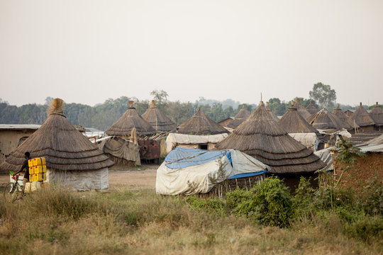 Huts in Juba, capital of South Sudan