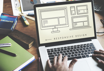 Wall Mural - responsive design layout connection content concept