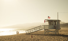 Santa Monica Beach Lifeguard Tower In California USA